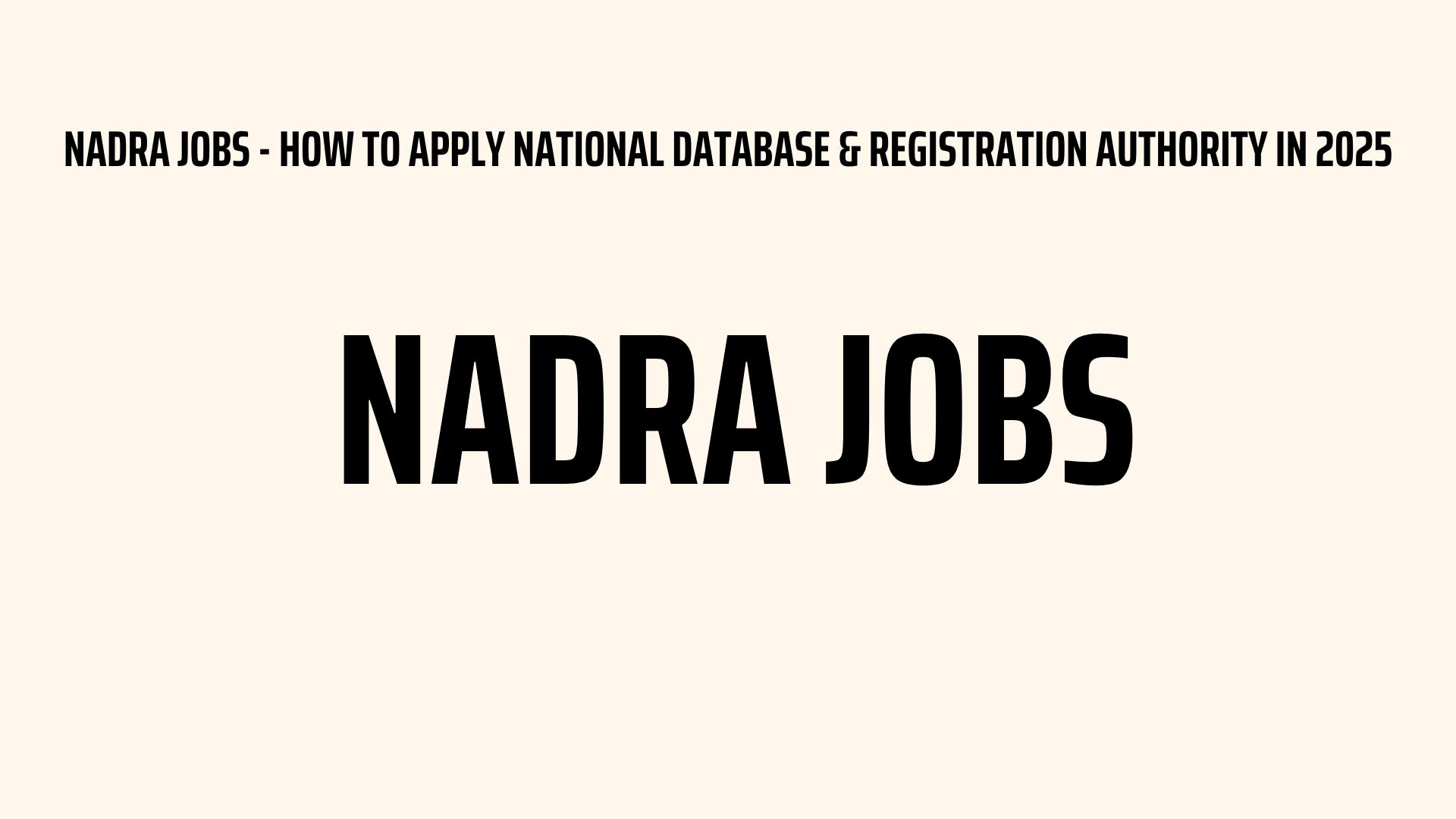 NADRA Jobs