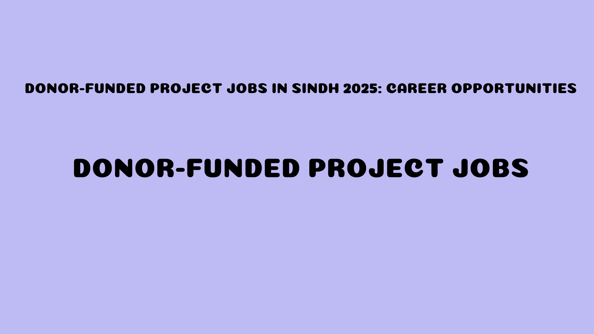 Donor-Funded Project Jobs